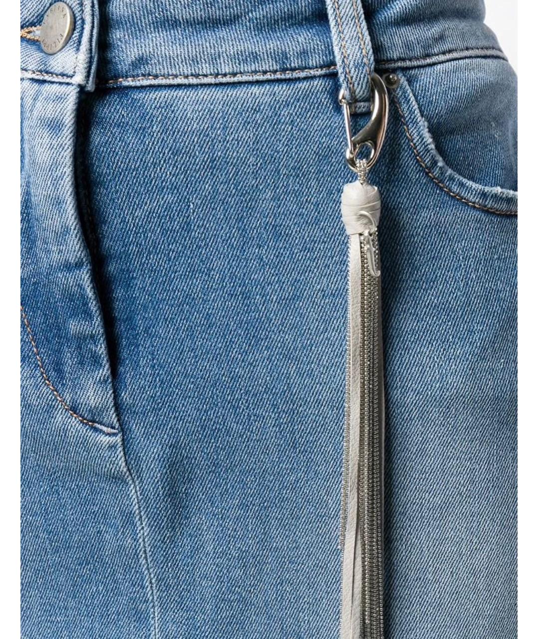 FABIANA FILIPPI Синяя хлопко-эластановая юбка миди, фото 7