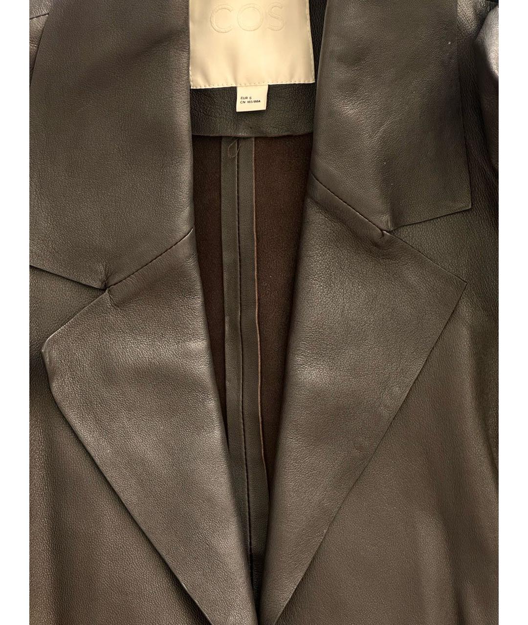 COS Коричневый кожаный тренч/плащ, фото 6