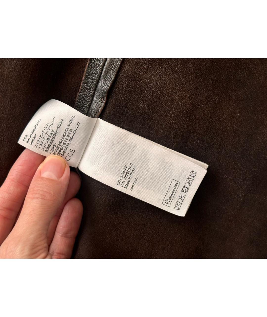 COS Коричневый кожаный тренч/плащ, фото 4