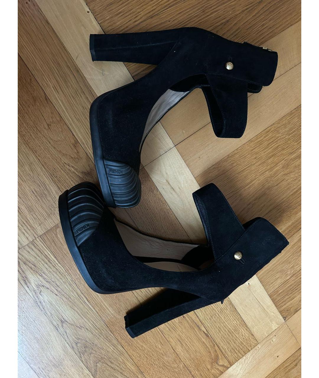 FENDI Черные замшевые туфли, фото 8