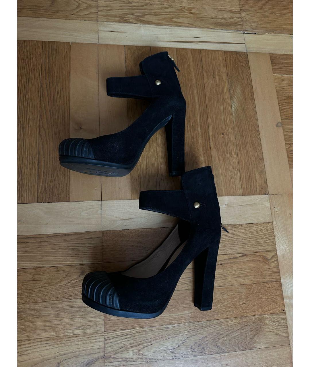 FENDI Черные замшевые туфли, фото 3