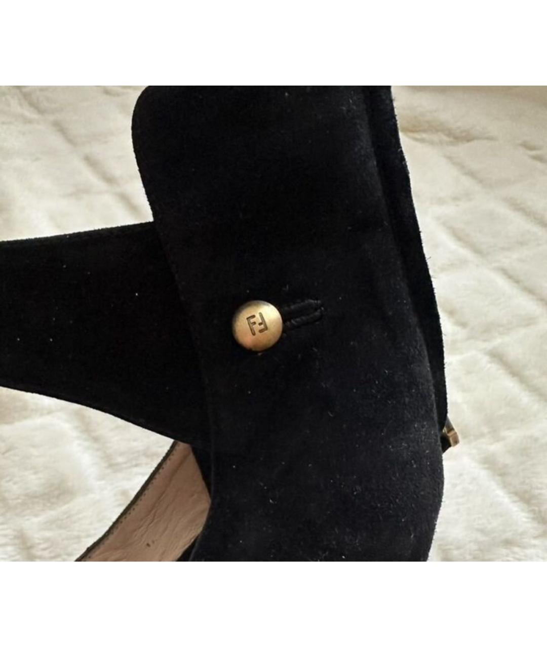 FENDI Черные замшевые туфли, фото 7
