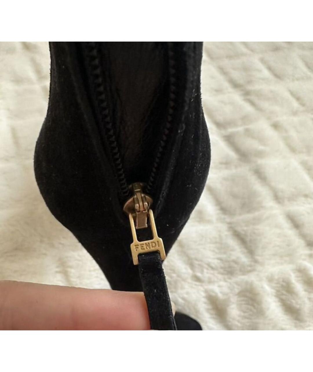 FENDI Черные замшевые туфли, фото 6