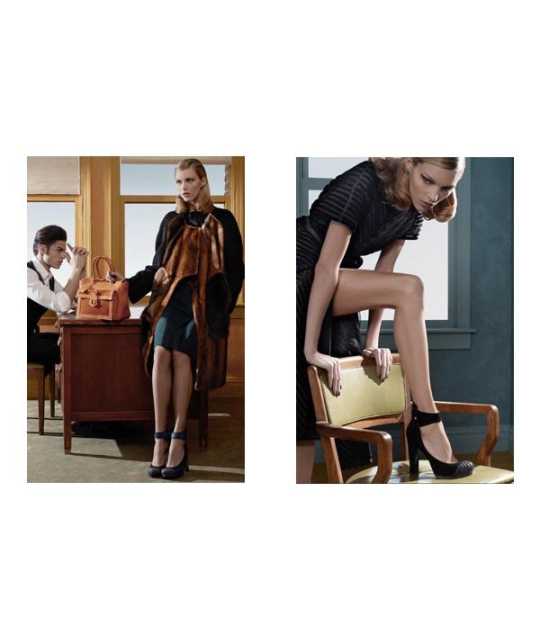 FENDI Черные замшевые туфли, фото 2