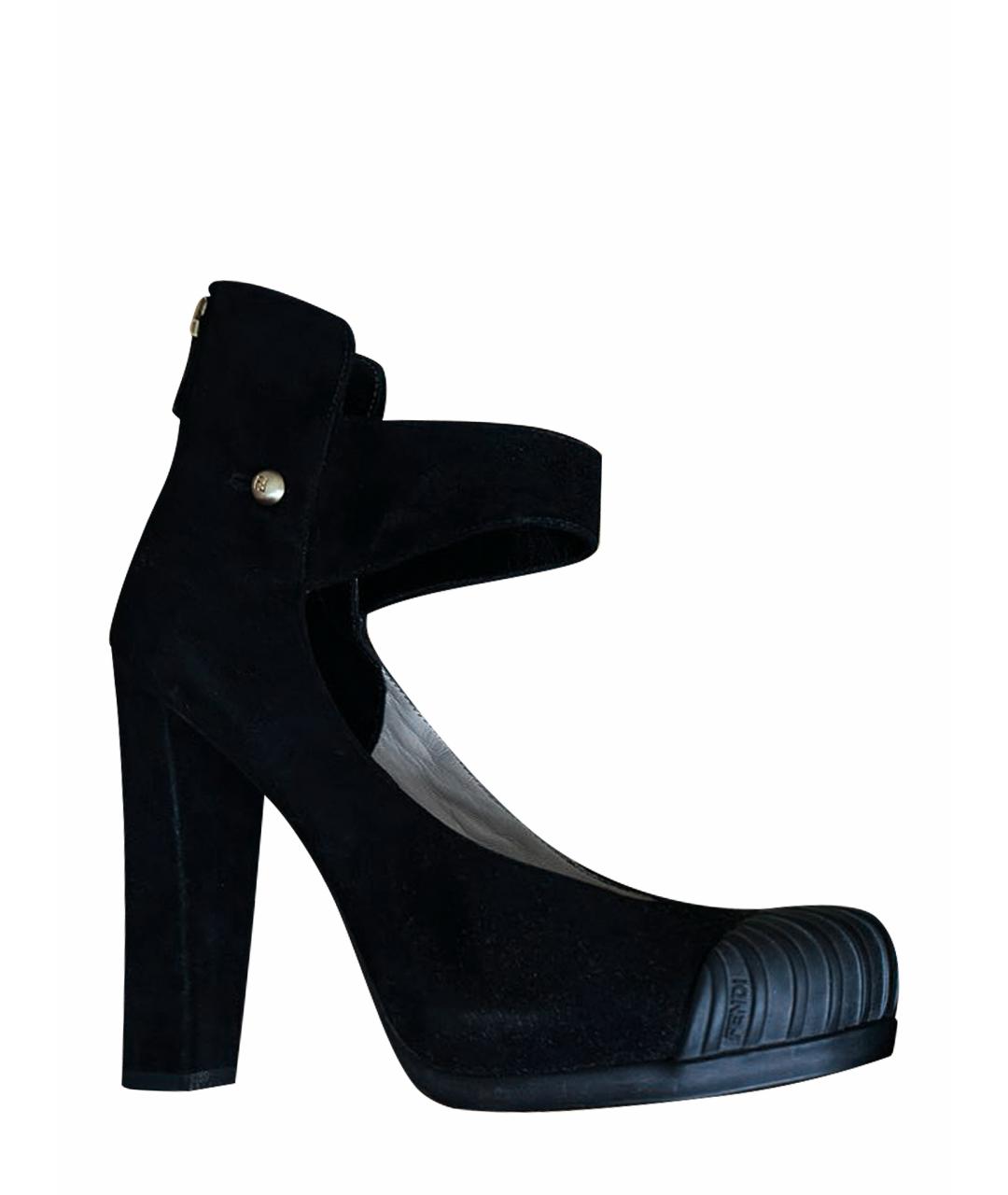 FENDI Черные замшевые туфли, фото 1