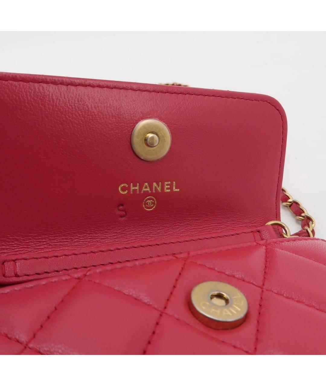 CHANEL Розовая кожаная сумка через плечо, фото 6