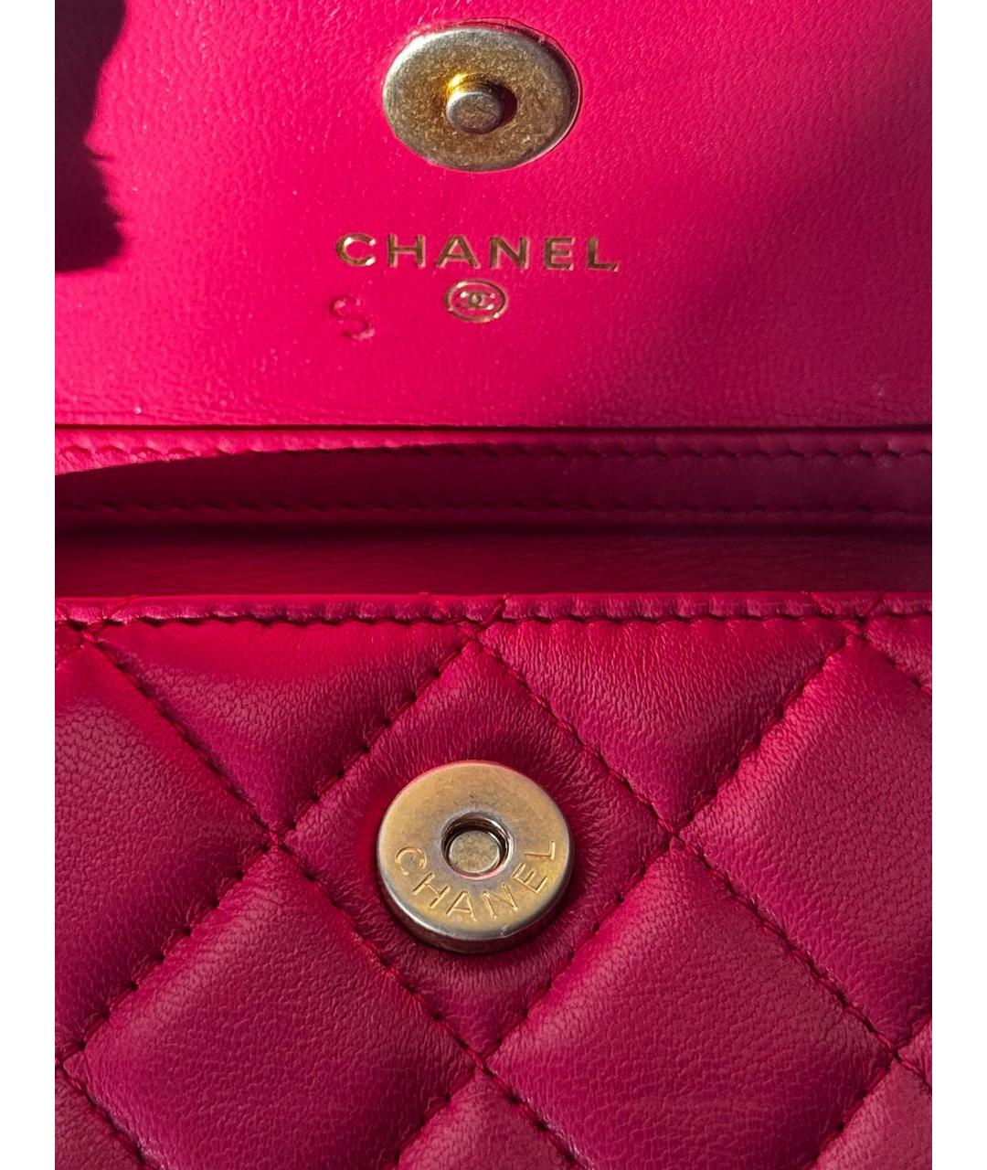 CHANEL Розовая кожаная сумка через плечо, фото 7