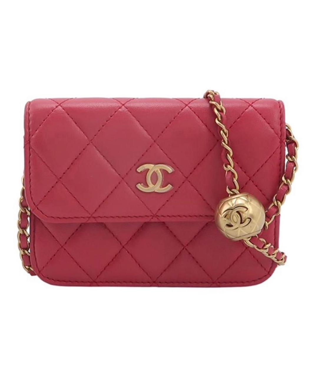 CHANEL Розовая кожаная сумка через плечо, фото 8