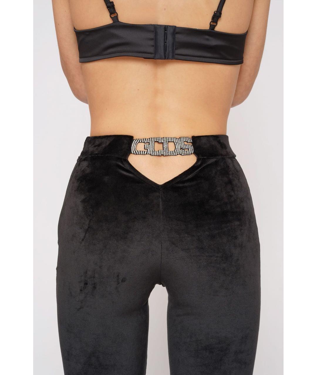 GCDS Черные бархатные брюки узкие, фото 4