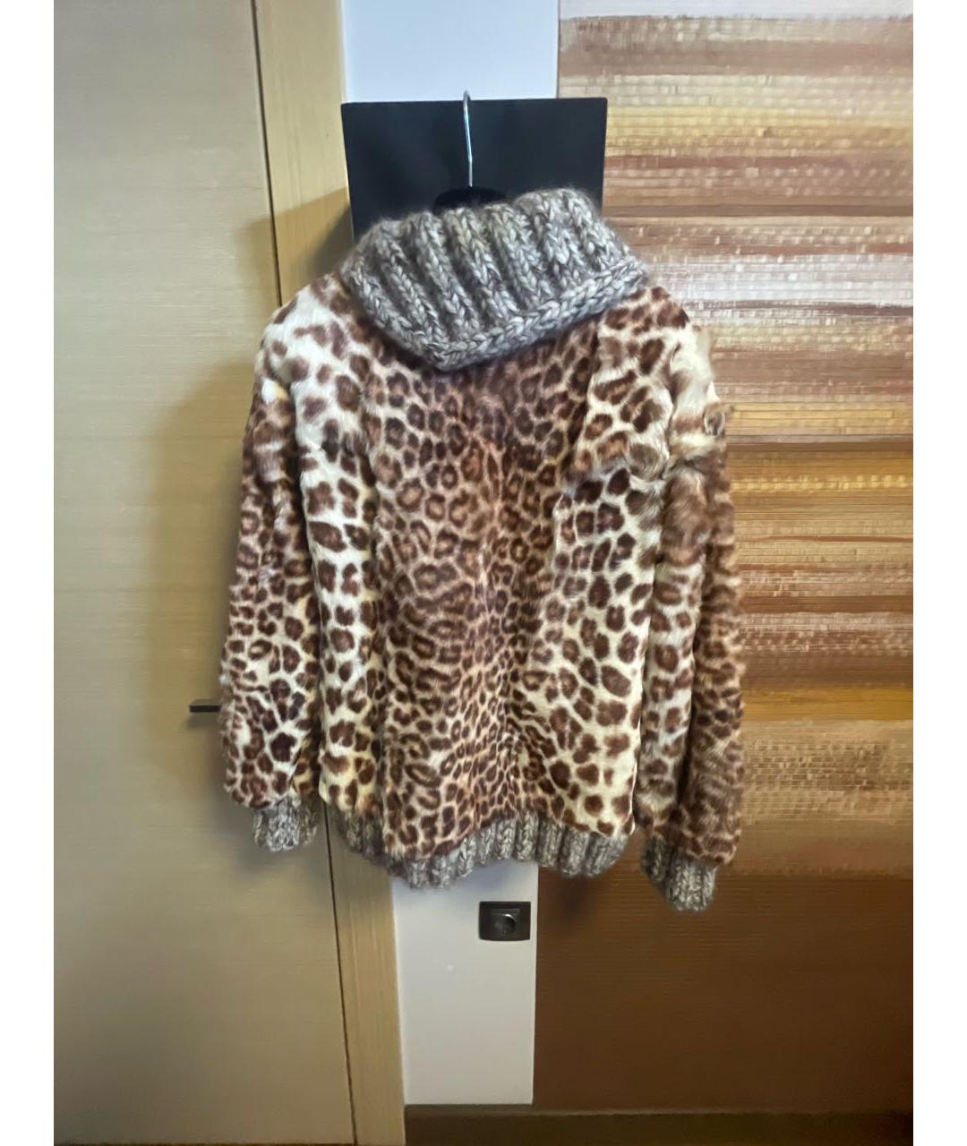 ERMANNO SCERVINO Коричневая меховая шуба, фото 2