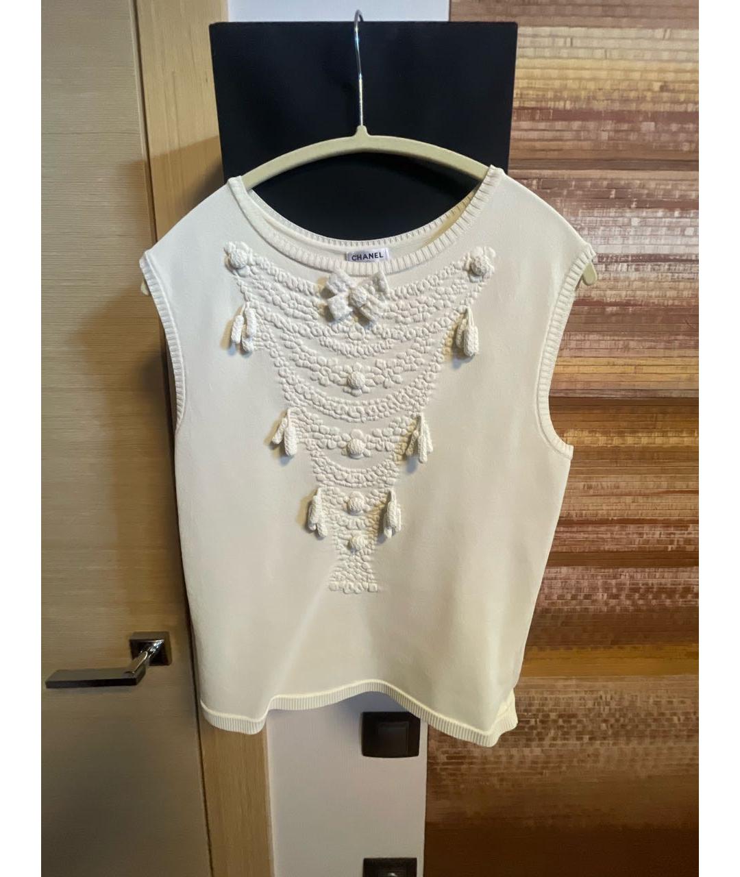 CHANEL Бежевая вискозная футболка, фото 5