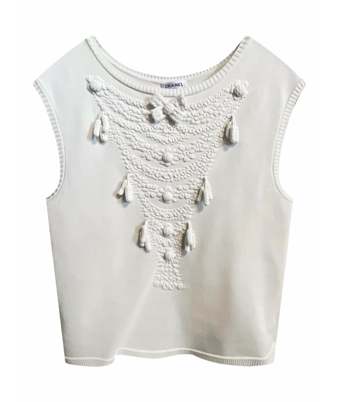 CHANEL Бежевая вискозная футболка, фото 1