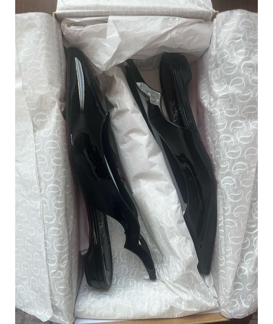 CHRISTIAN LOUBOUTIN Черные босоножки из лакированной кожи, фото 6