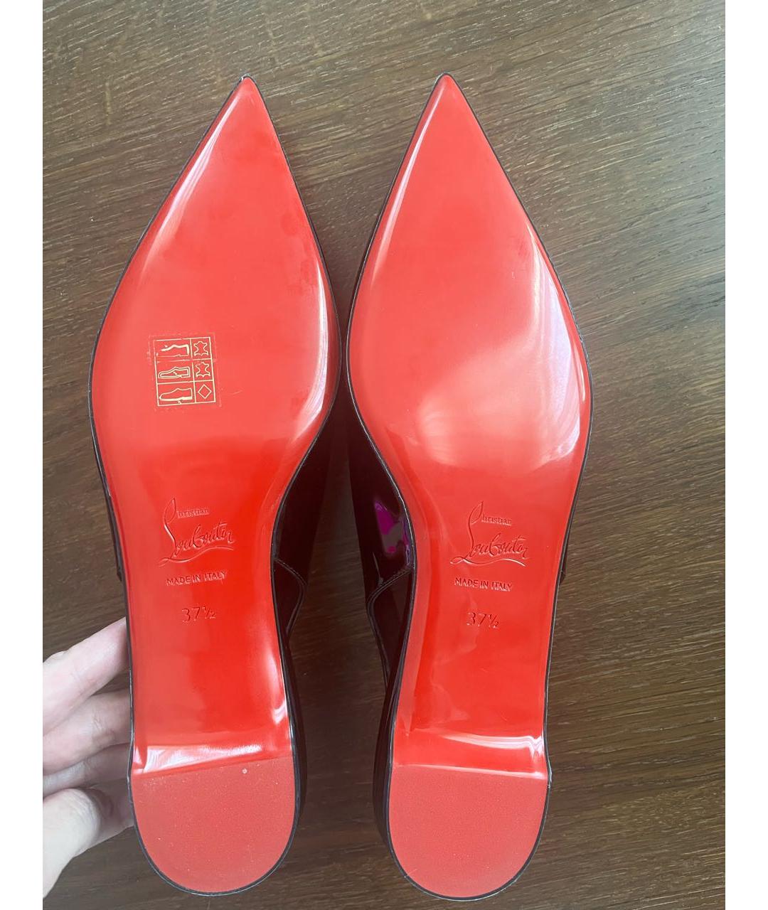 CHRISTIAN LOUBOUTIN Черные босоножки из лакированной кожи, фото 5