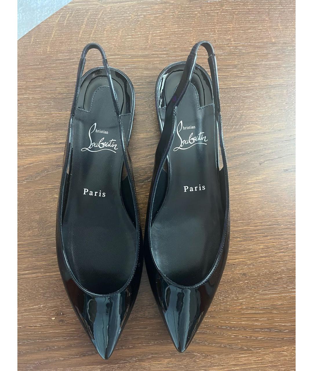 CHRISTIAN LOUBOUTIN Черные босоножки из лакированной кожи, фото 3