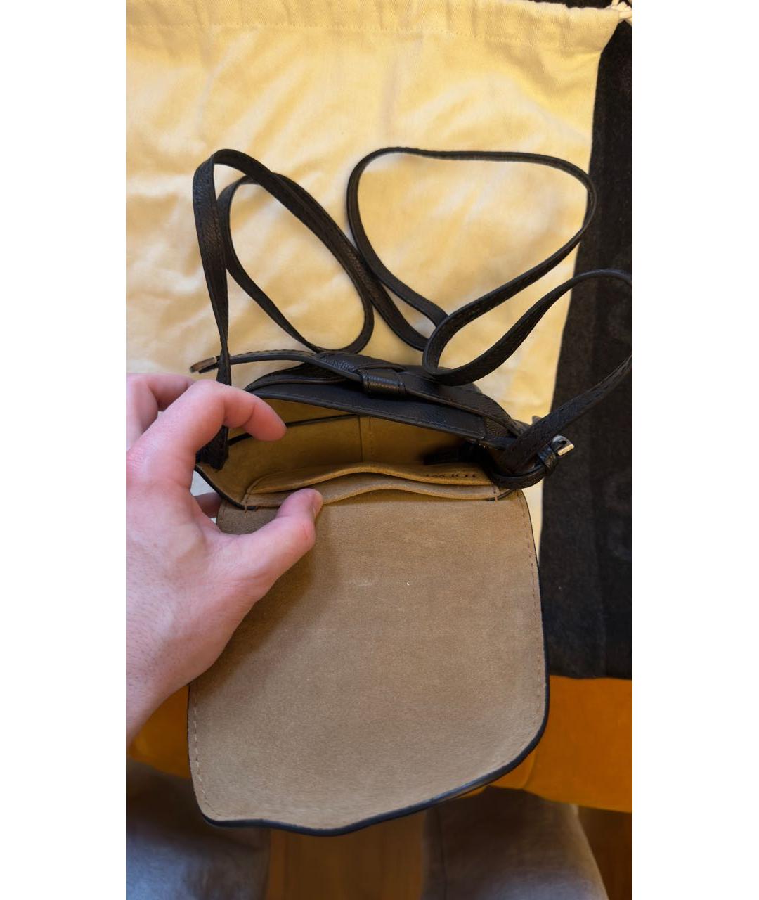 LOEWE Черная кожаная сумка через плечо, фото 4