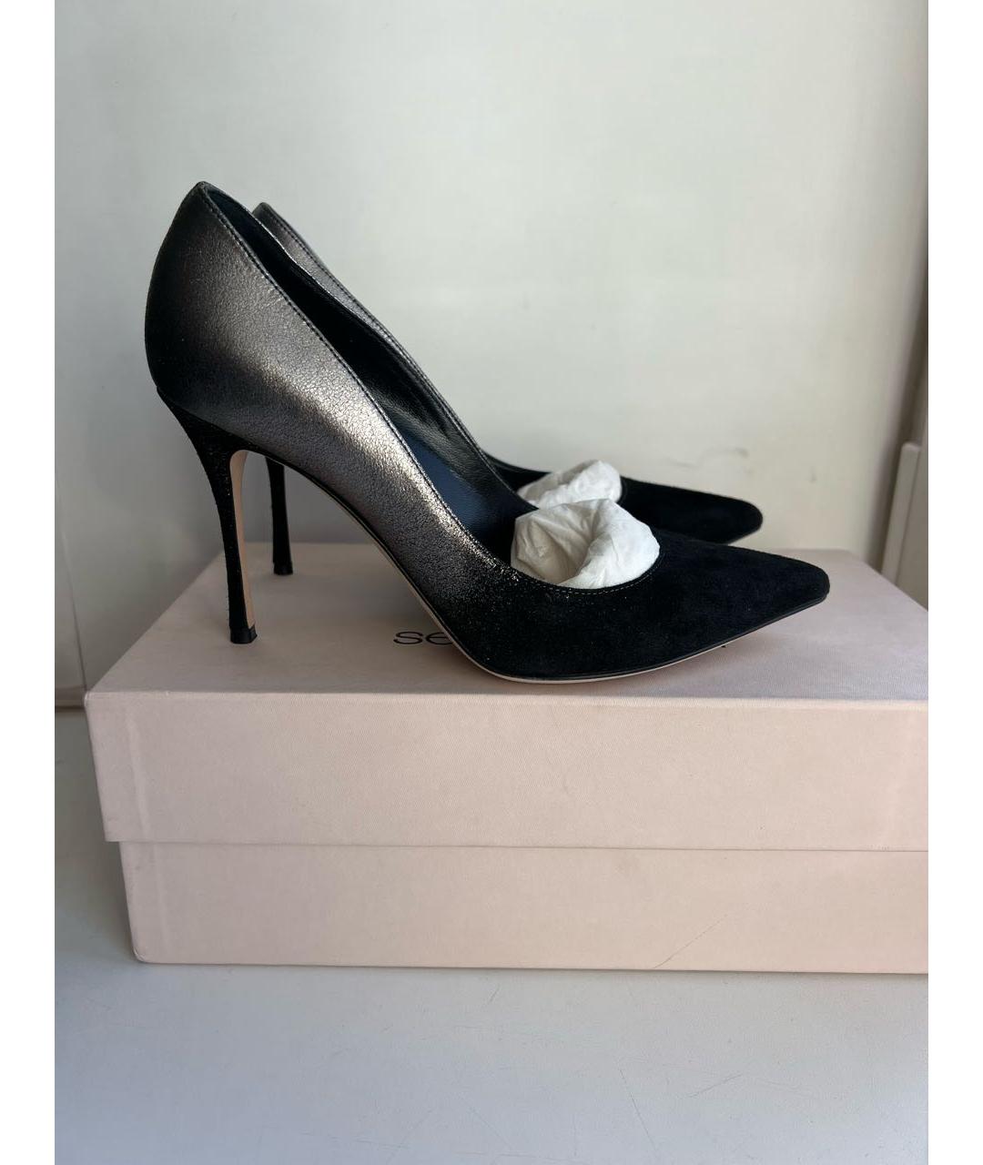 SERGIO ROSSI Черные замшевые туфли, фото 5