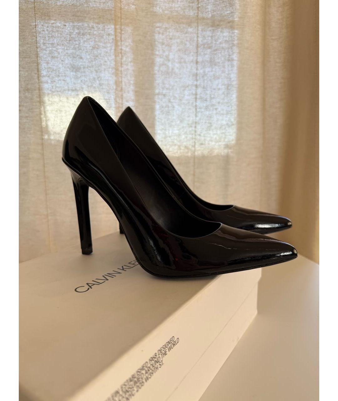 CALVIN KLEIN Черные туфли из лакированной кожи, фото 8