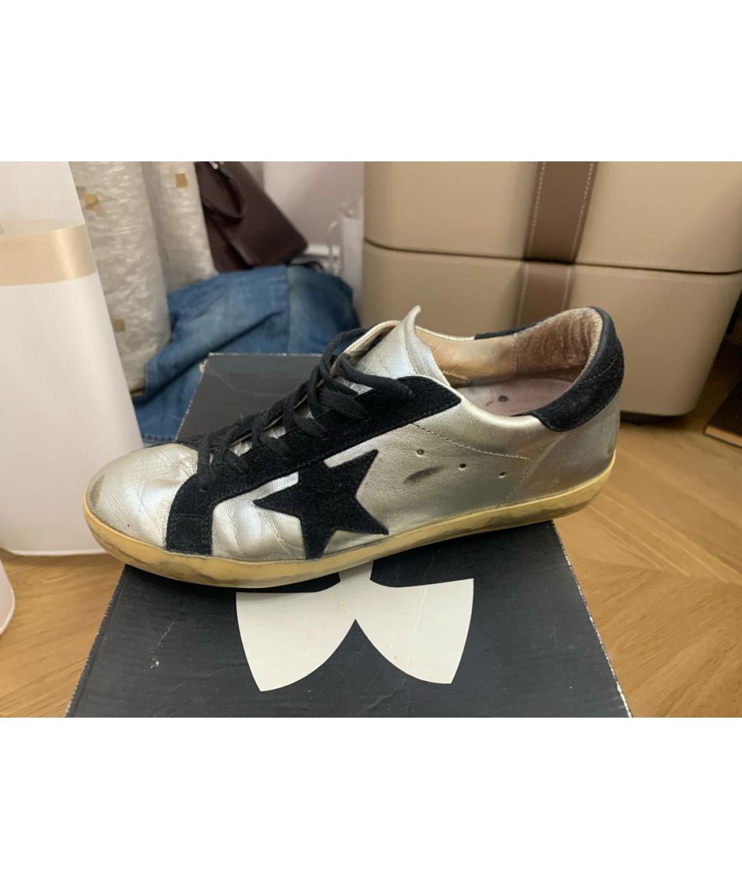 GOLDEN GOOSE DELUXE BRAND Серые кожаные кеды, фото 5