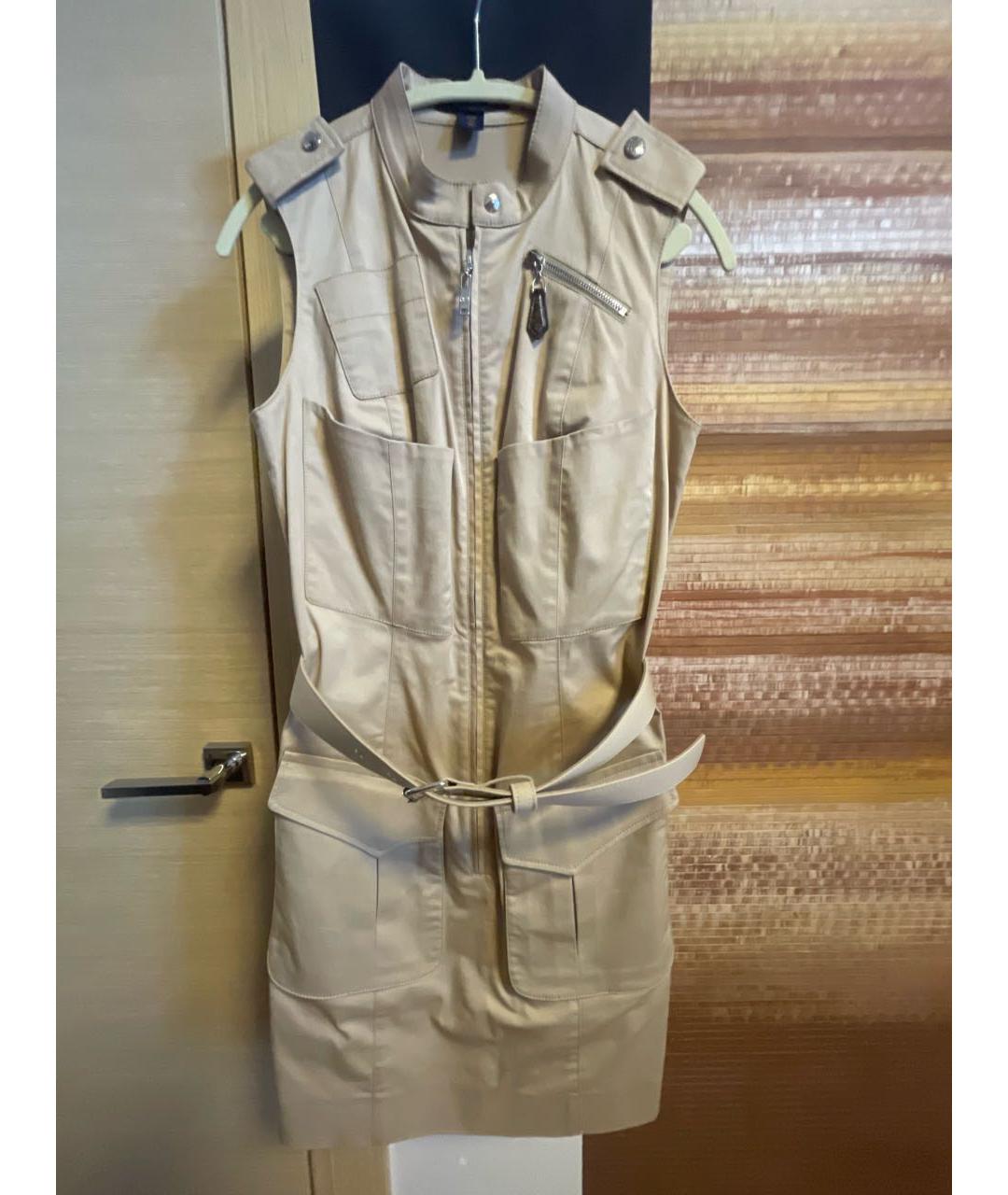 LOUIS VUITTON Горчичное хлопковое повседневное платье, фото 5