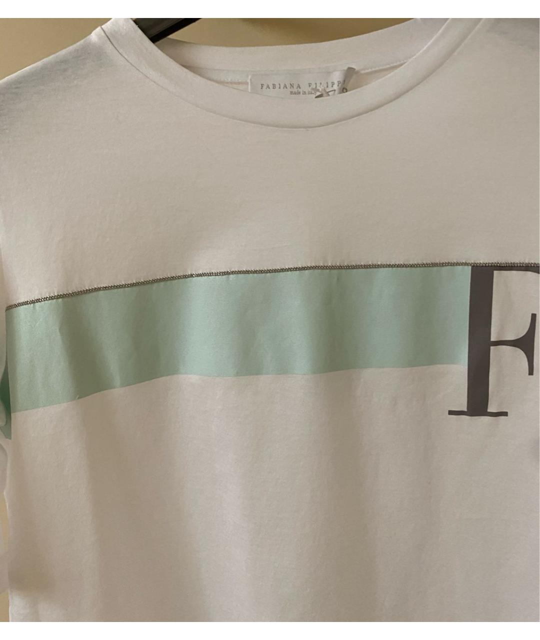 FABIANA FILIPPI Белая хлопковая футболка, фото 7