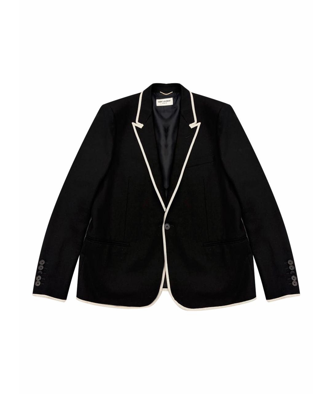 SAINT LAURENT Черный шерстяной жакет/пиджак, фото 1