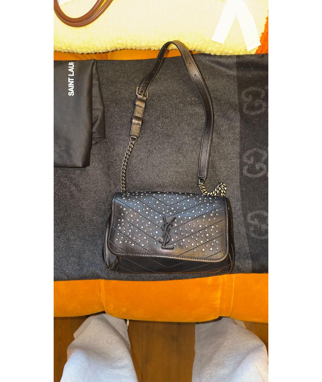 SAINT LAURENT Черная кожаная поясная сумка, фото 6