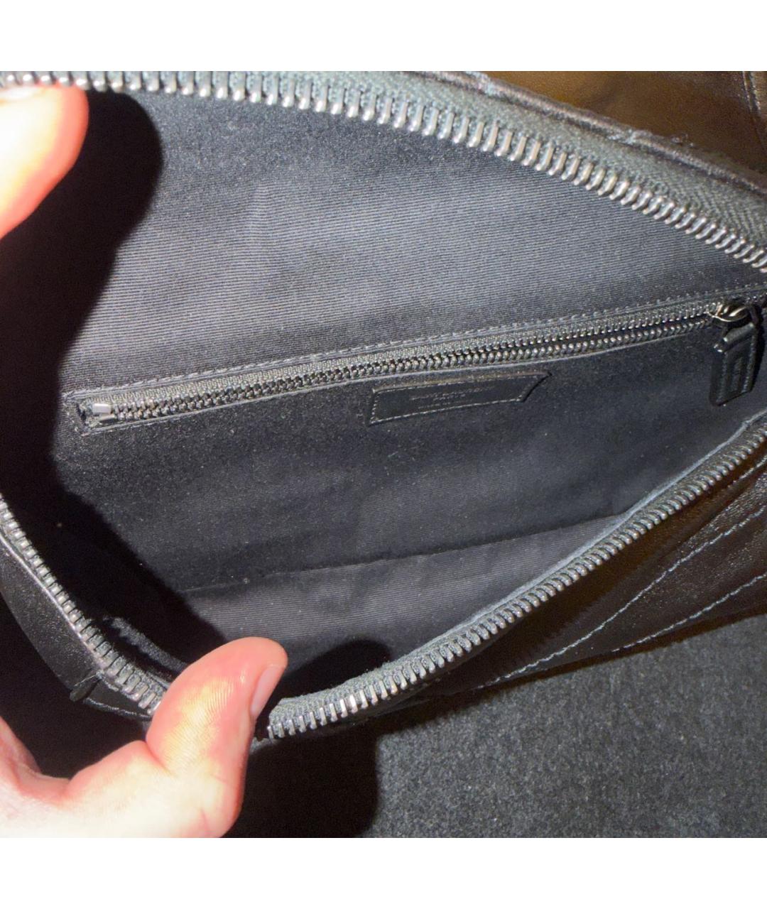 SAINT LAURENT Черная кожаная поясная сумка, фото 4