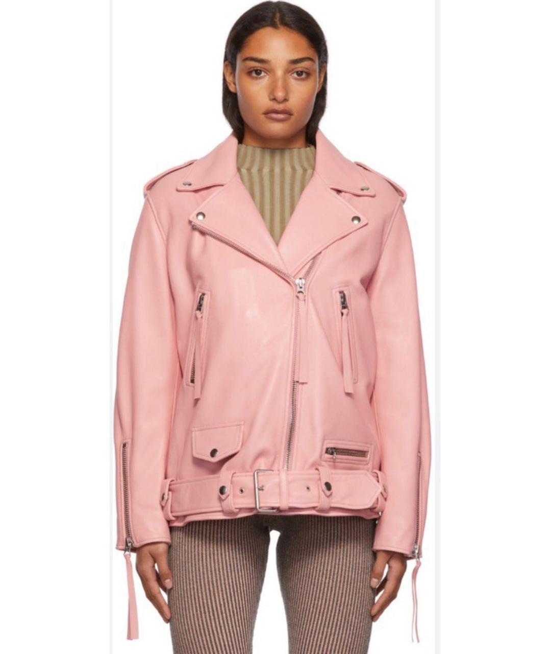 ACNE STUDIOS Розовая кожаная куртка, фото 2