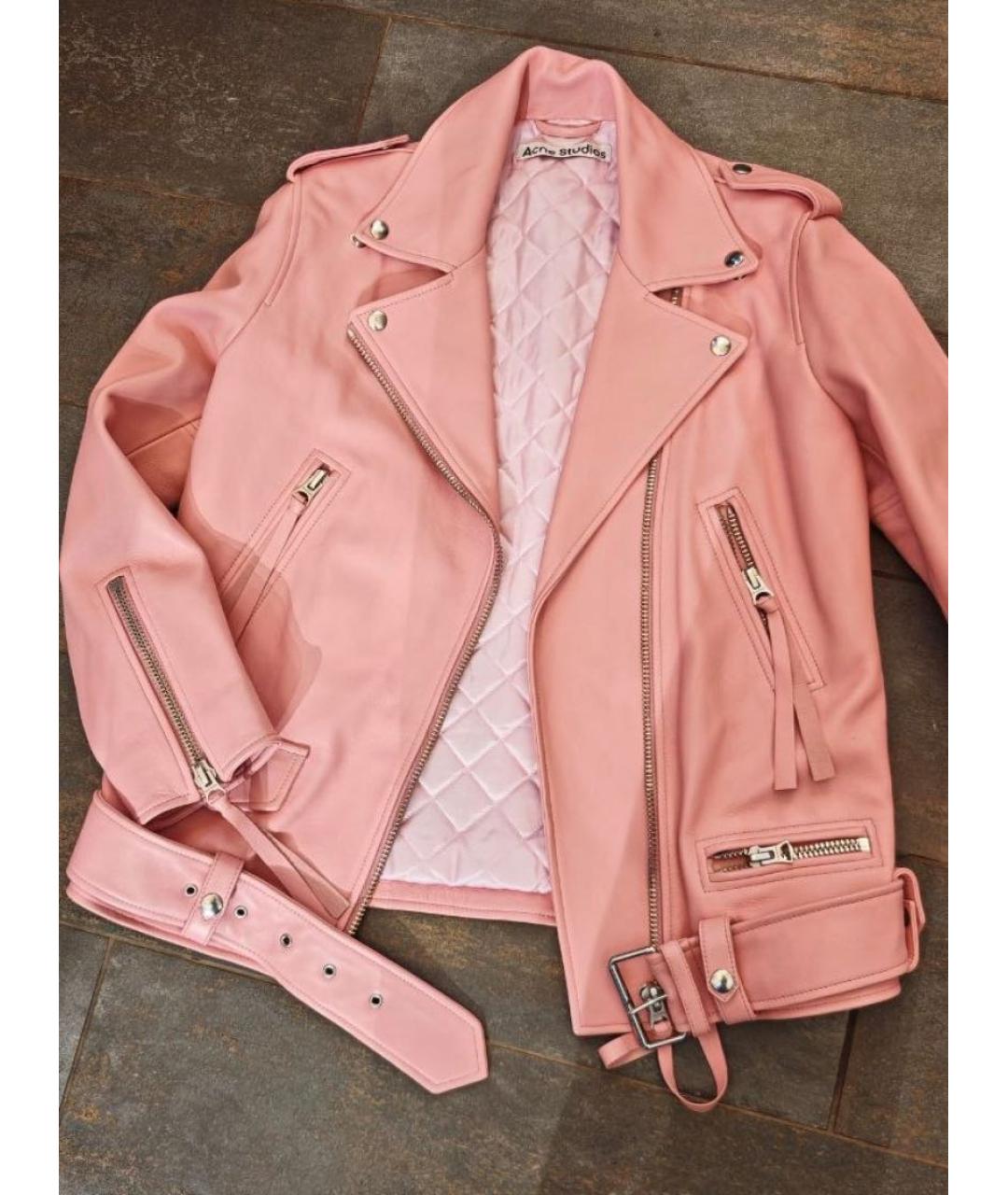ACNE STUDIOS Розовая кожаная куртка, фото 5