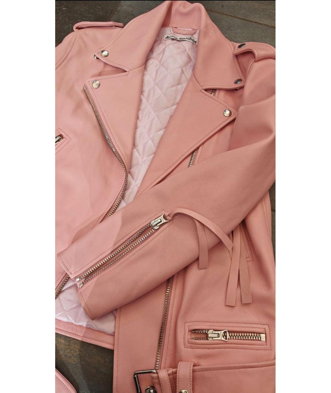 ACNE STUDIOS Розовая кожаная куртка, фото 7