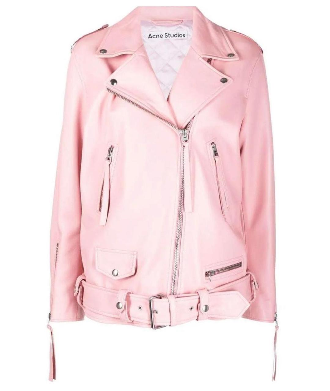 ACNE STUDIOS Розовая кожаная куртка, фото 1