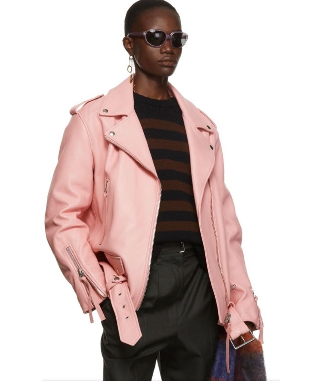 ACNE STUDIOS Розовая кожаная куртка, фото 4