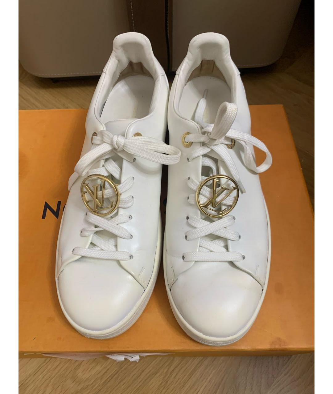 LOUIS VUITTON Белые кожаные кеды, фото 3