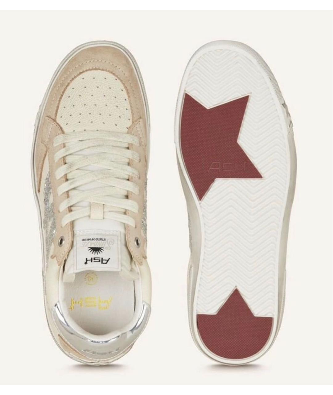 ASH Бежевые кожаные кеды, фото 5