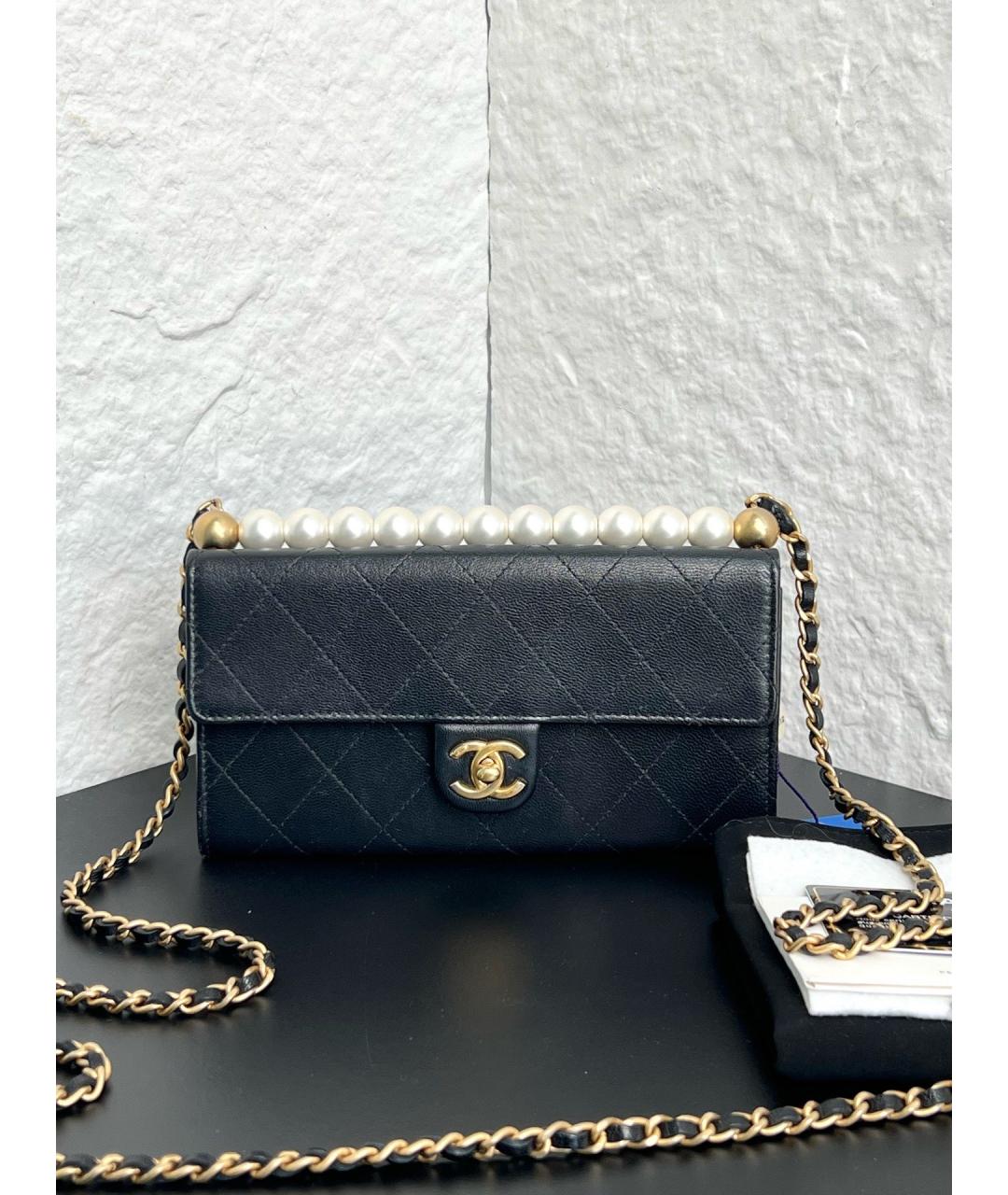 CHANEL Черная кожаная сумка через плечо, фото 5