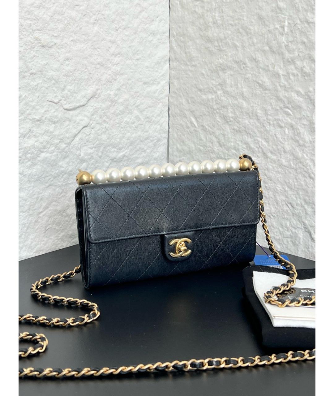 CHANEL Черная кожаная сумка через плечо, фото 2