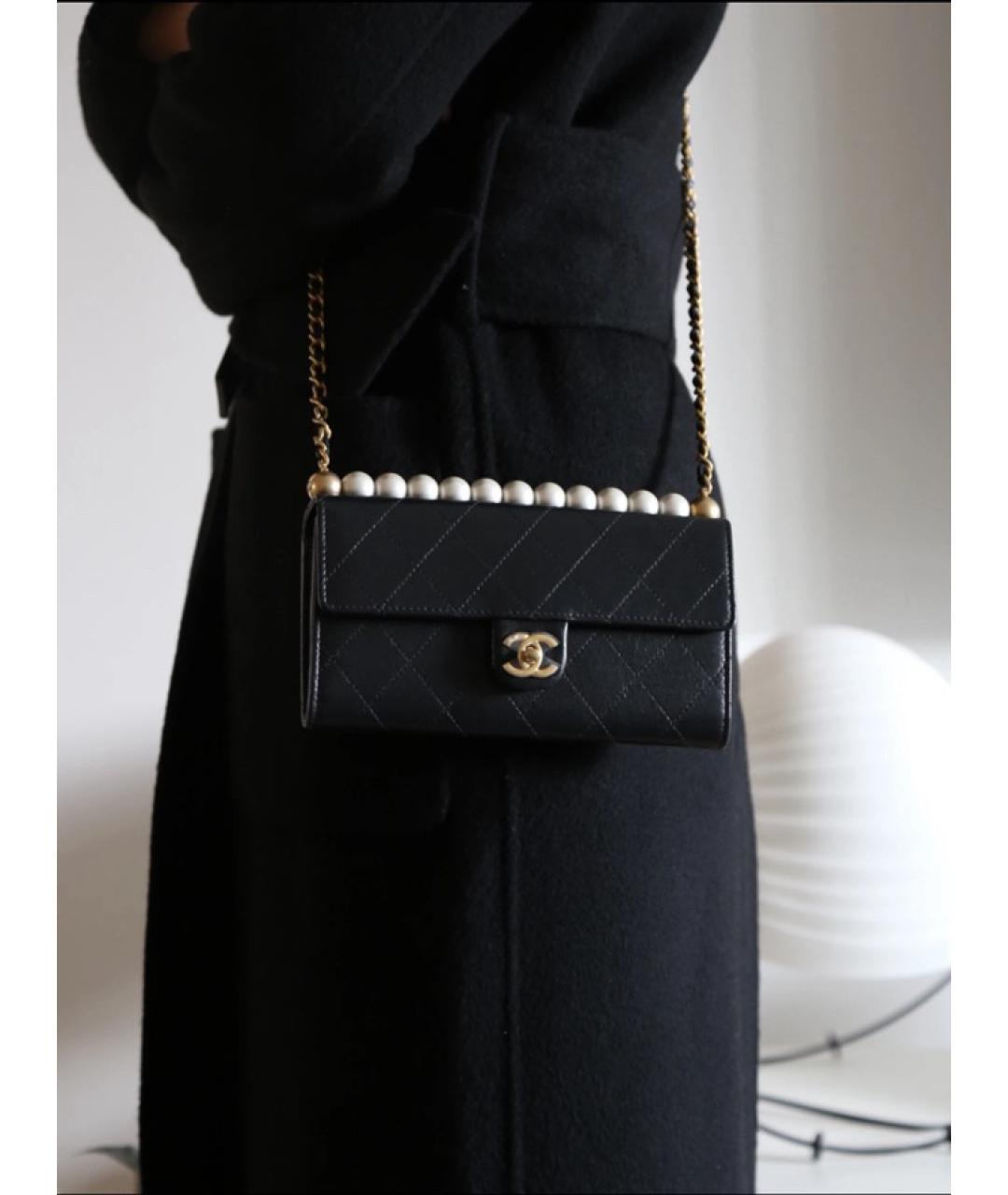 CHANEL Черная кожаная сумка через плечо, фото 4