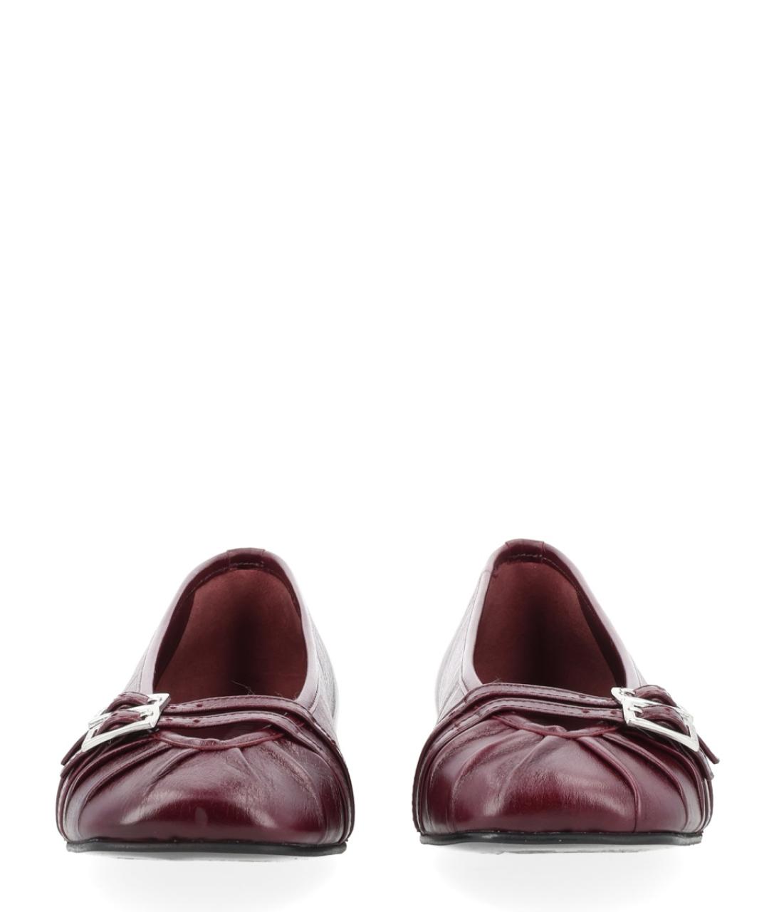 ALOHAS Бордовые кожаные балетки, фото 3