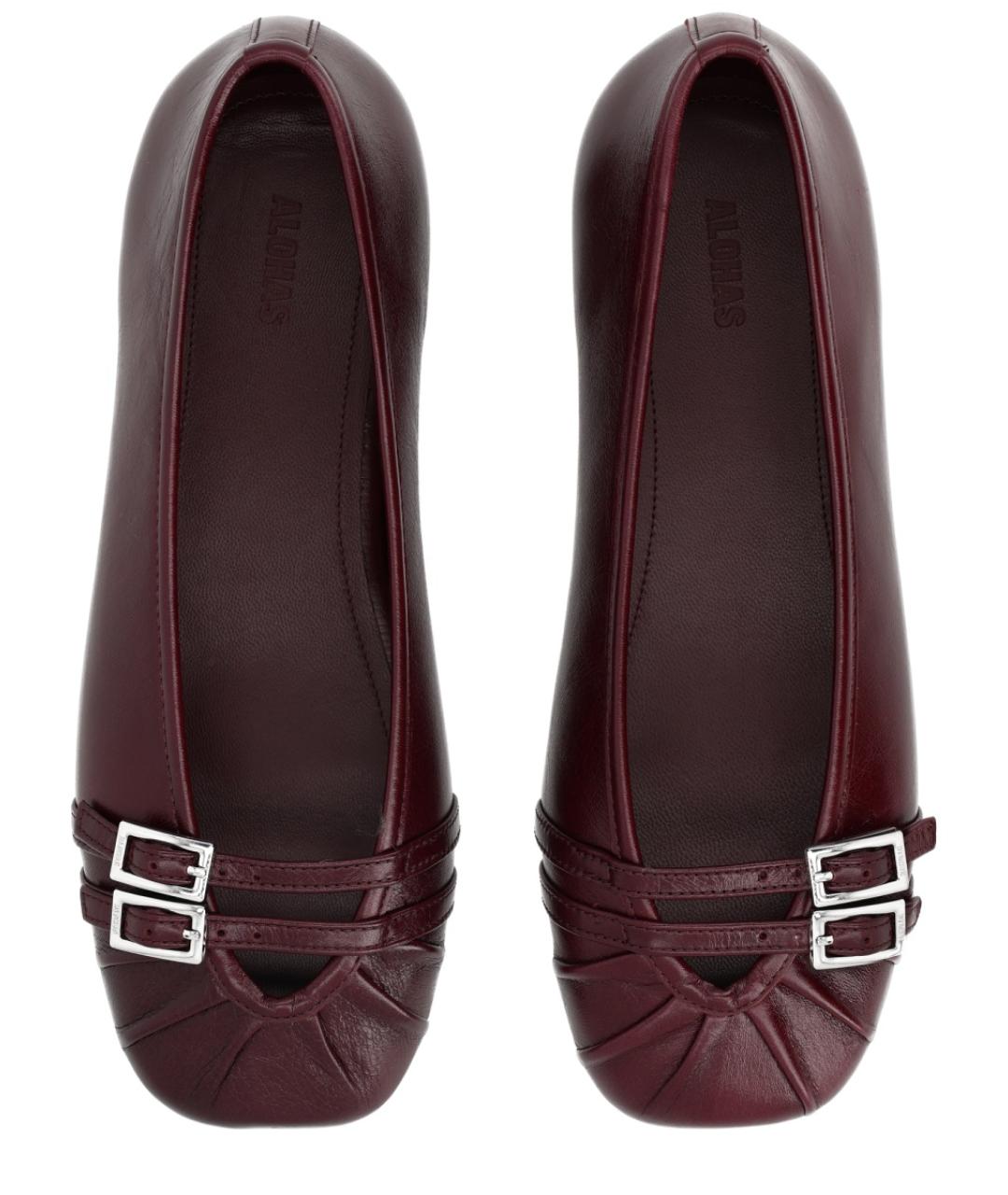 ALOHAS Бордовые кожаные балетки, фото 5