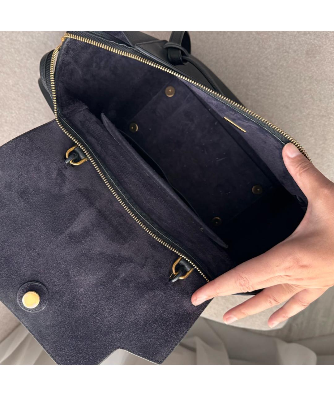 CELINE Черная кожаная сумка через плечо, фото 5