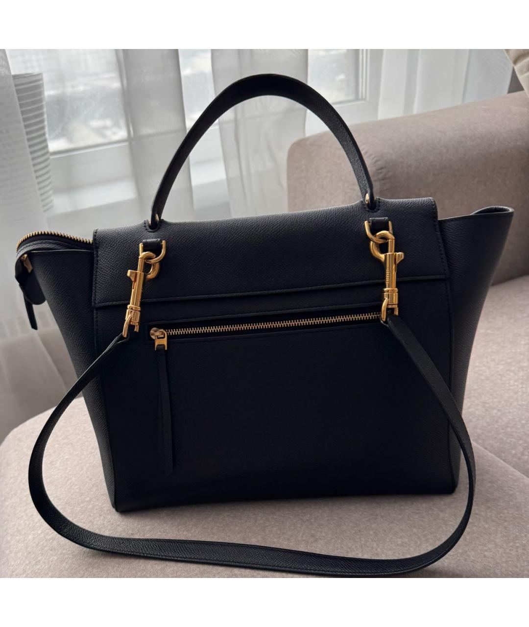 CELINE Черная кожаная сумка через плечо, фото 4