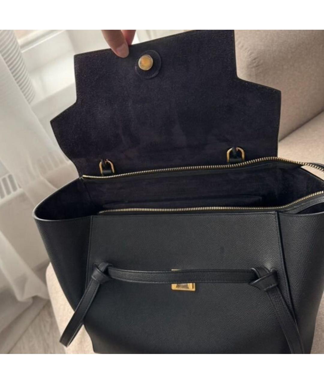 CELINE Черная кожаная сумка через плечо, фото 3