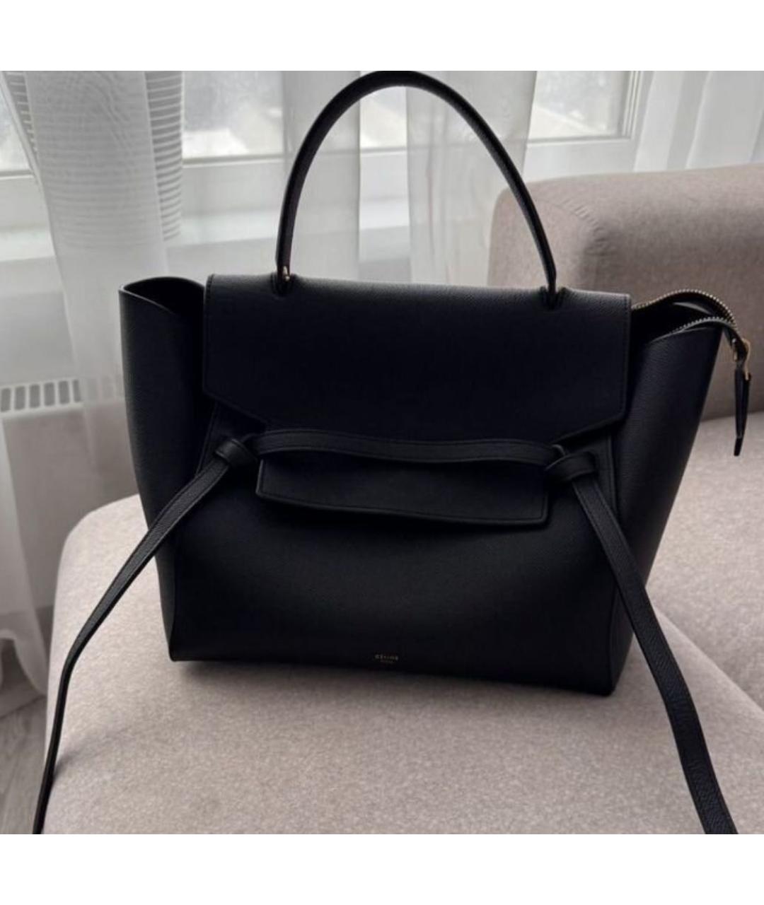 CELINE Черная кожаная сумка через плечо, фото 2