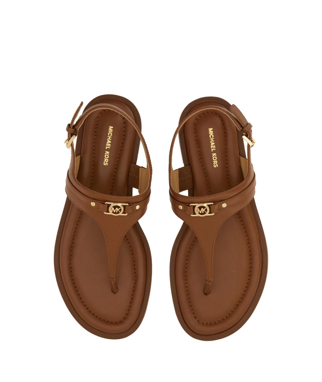 MICHAEL KORS Коричневые кожаные босоножки, фото 5