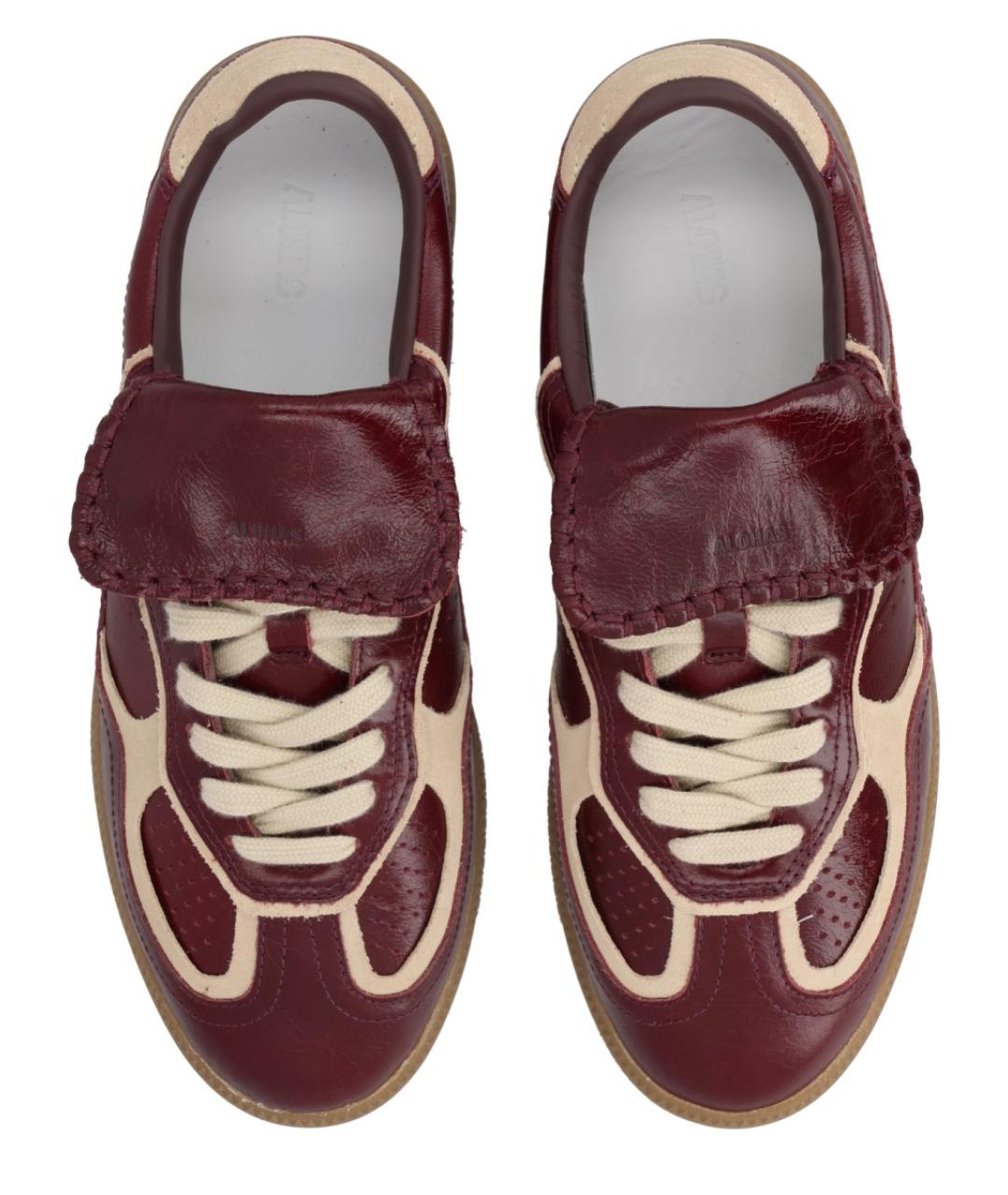 ALOHAS Бордовые кожаные кеды, фото 5
