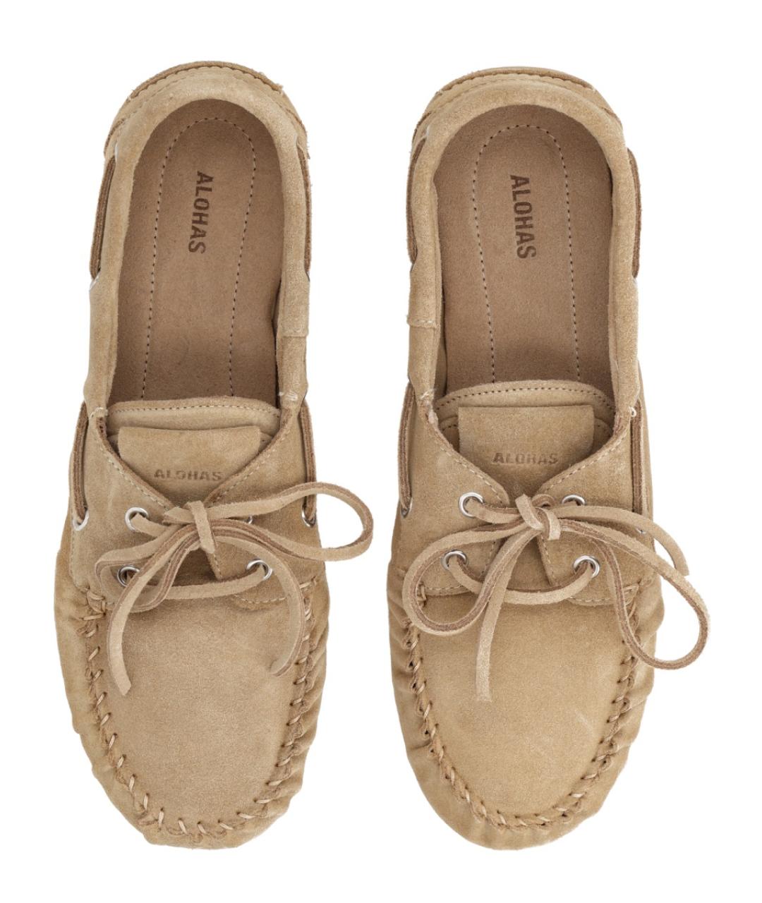 ALOHAS Бежевые замшевые лоферы, фото 5