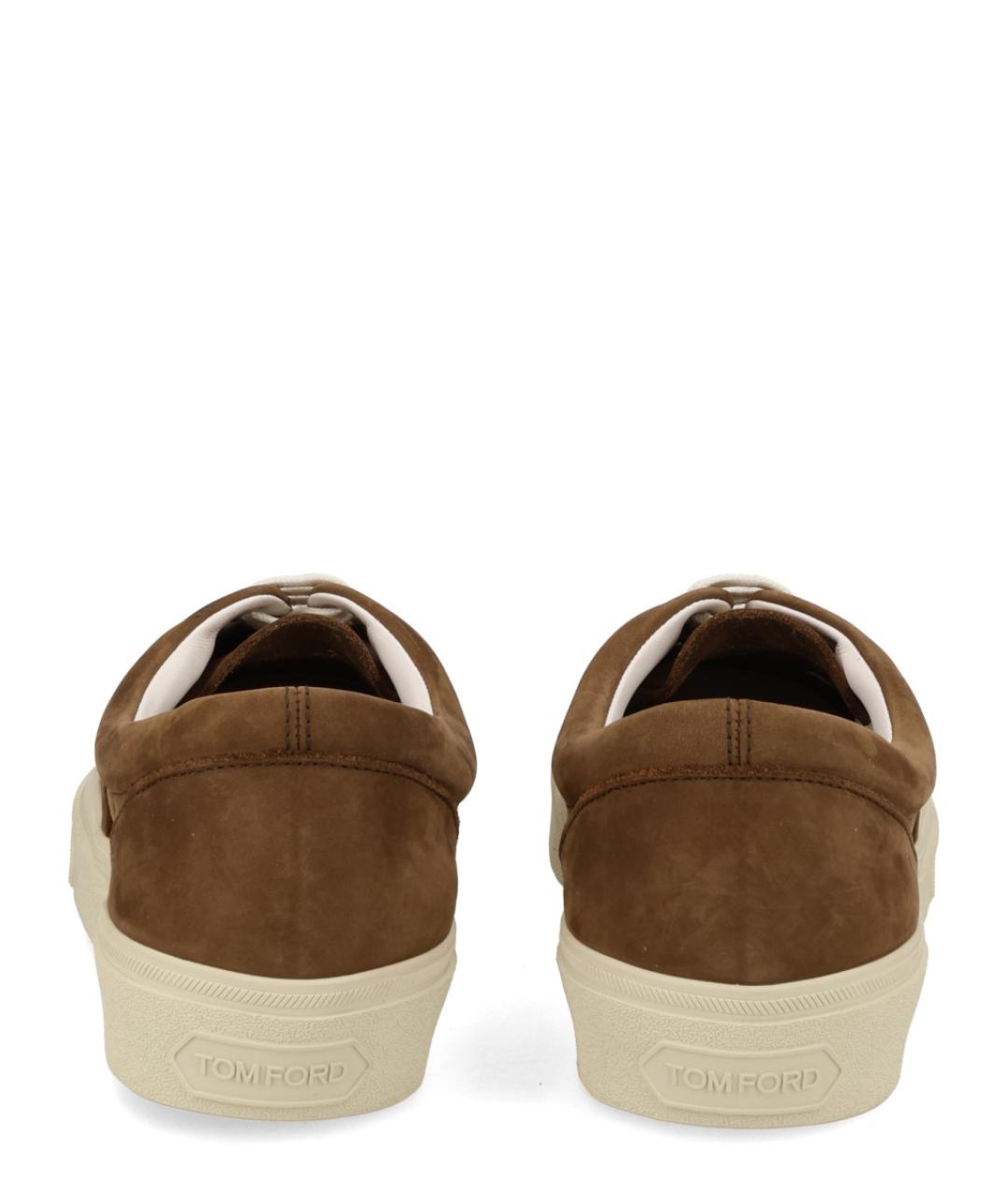 TOM FORD Хаки замшевые низкие кроссовки / кеды, фото 4