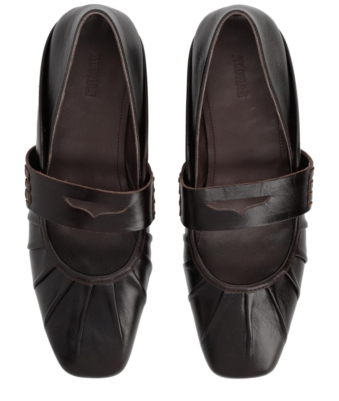 ALOHAS Коричневые кожаные балетки, фото 5