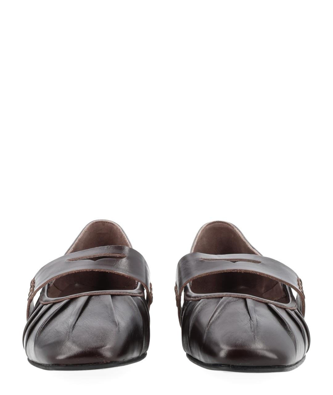 ALOHAS Коричневые кожаные балетки, фото 3